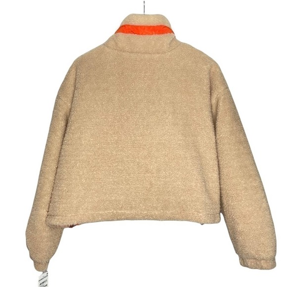 BP Faux Shearling Bomber Jacket In Beige Burnt NWT - Picture 5 of 12